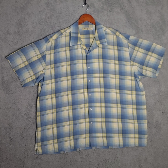 Tommy Bahama Other - Tommy Bahama Blue and Yellow Plaid Casual Button Down Shirt